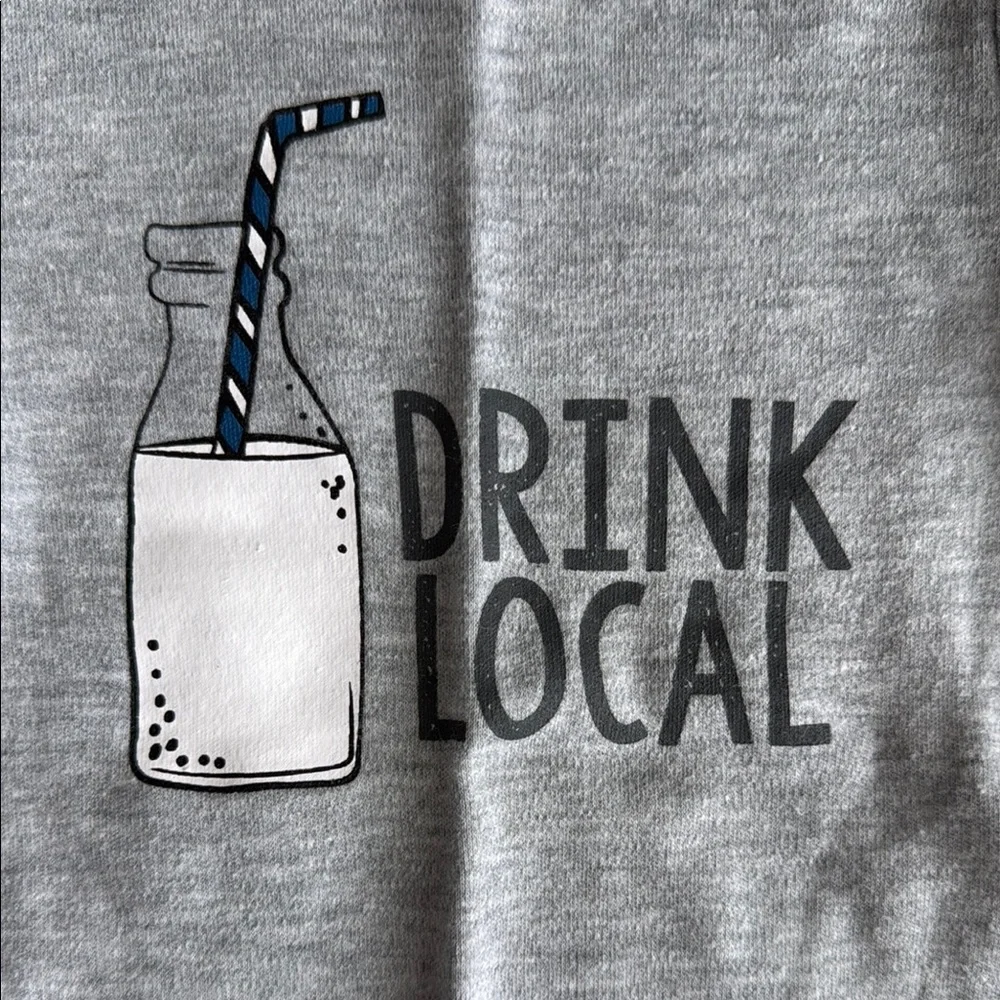 Mud Pie Drink Local Gray Long Sleeve Baby Onesie 0-6 Months